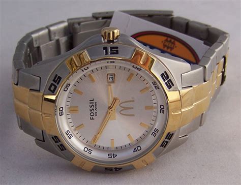 Fossil Mcdonalds Watch Mens Mcdonalds Golden Arches Logo Wristwatch