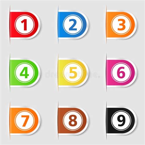 tabs  numbers stock vector illustration  page