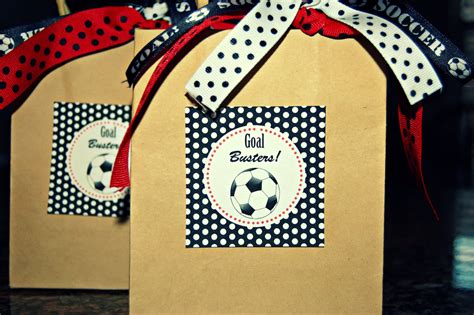 soccer snack  favor themed tags