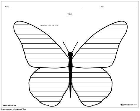creative writing butterfly storyboard  worksheet templates