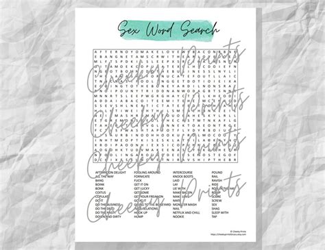 sex word search puzzle printable party games instant etsy ireland