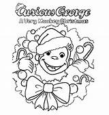 Coloring Curious George Pages Christmas Print Printable Color Face Popular Getdrawings Getcolorings sketch template
