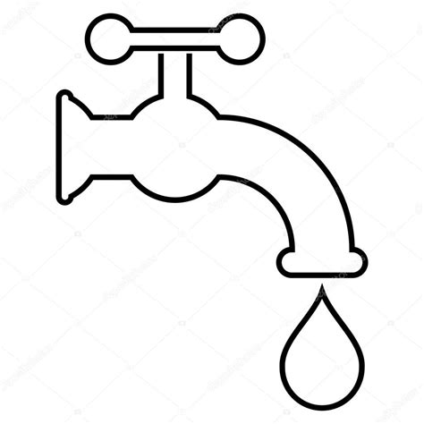 images tap outline water tap outline vector icon stock vector  anastasyastocksgmailcom