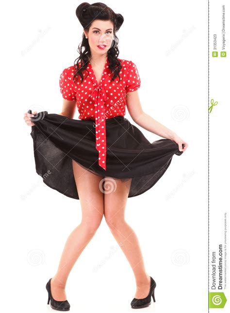 pin up girl american style retro woman stock image image of dotted brunette 31353423