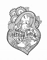 Coloring Adult Pages Bible Etsy Mother Verse Children Heritage Printable Psalm Quotes Motherhood Child Baby Illustration Psalms Sold Lord Book sketch template
