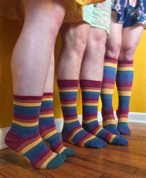 Rainbow Stripe Knee Socks Modsocks For Men Modsocks Novelty Socks