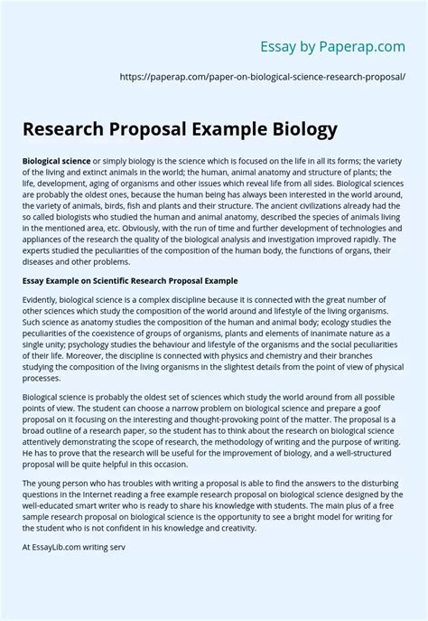 research proposal  biology thesis essay