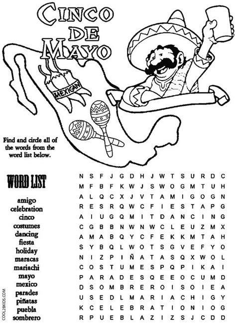printable cinco de mayo coloring pages  kids coolbkids coloring