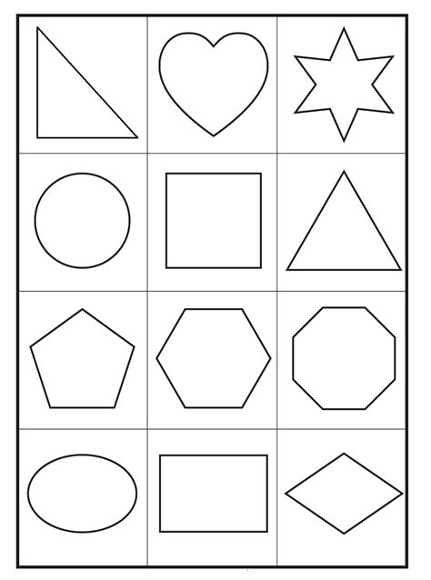 basic printable shapes coloring sheet