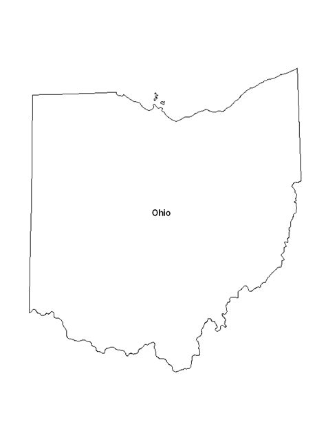 printable map   state  ohio eprintablecalendarscom