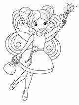 Fairy Tooth Coloring Printable Pages Categories Kids sketch template
