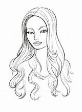 Hair Coloring Pages Hairstyle Long Girl Drawing Sketches Haircut Lucky Drawings Sketch Hairstyles Braid Printable Fashion Style Heather Fonseca Getdrawings sketch template