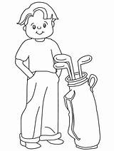Golf Coloring Pages Golfer Sports Printable Kids Print Popular Advertisement sketch template