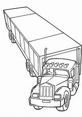 Coloring Truck Semi Pages Trailer Trucks Tow Big Kenworth Colouring Printable Tractor Cartoon Lorry Drawing Grain Outline Wheeler Sketch Ups sketch template