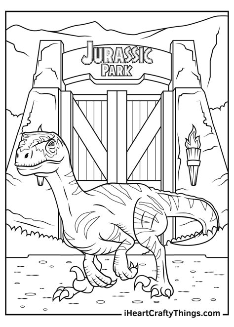printable jurassic park coloring pages  printable templates