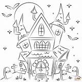 Coloring Haunted House Pages Printable Drawing sketch template