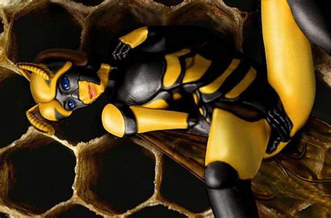 sexy wasp hot lady wearing a wasp costume