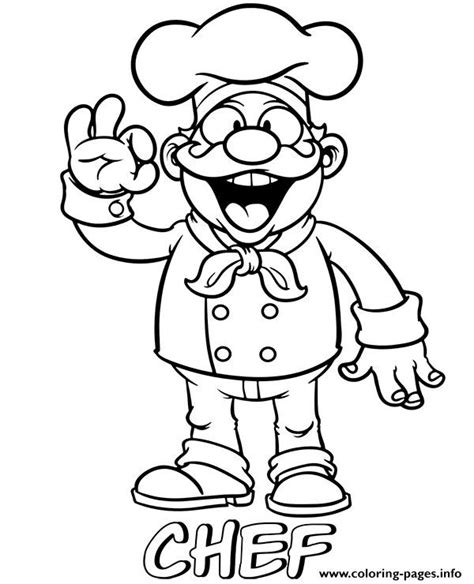 professions chef coloring page printable