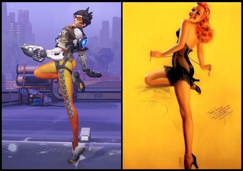 new overwatch tracer pose is a rip off of 1950 art by billy de vorss segmentnext