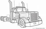Semi Drawing Peterbilt Truck Trucks Coloring Pages Technical Big Drawings Pencil Dessin Book Tattoo Template Paintingvalley Cartoon sketch template