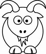 Coloring Cartoon Goat Animal Pages Animals Farm Printout Print Clip Printables Stuffed Colouring Open Click Christmas sketch template
