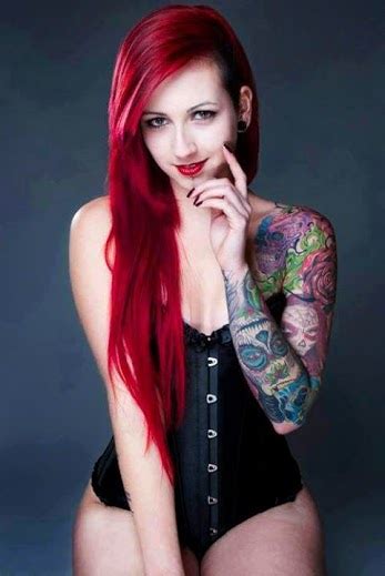 Red Hair Girl Tattoo Girl In A Corset Tattoomagz