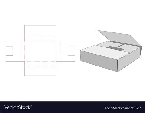 packaging box die cut template design vector image