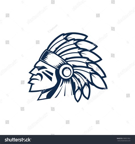 indian chief head logo indian native stock vector royalty   shutterstock