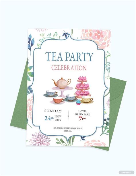 tea party invitations  printable