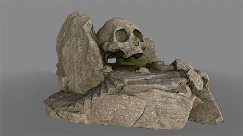 3d Asset Game Ready Skull Cave Rock Cgtrader