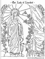 Lourdes Coloriage Vierge Saint Immaculate Bernadette Virgen Coloriages Jungfrau Colorare Mandala Madonna Heart Sheets Ausmalen Assomption Rosary Mandalas Maagd Volwassenen sketch template