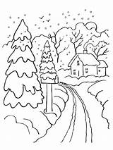 Nieve Snowy Kleurplaat Besneeuwde Straat Leukekleurplaten Cubierta Dibujosparaimprimir Kleurplaten Coloringpage één sketch template