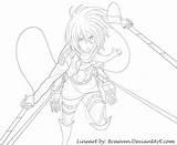 Mikasa Titan Attack Ackerman Coloring Lineart Pages Deviantart Drawing Snk Manga Anime Getdrawings sketch template