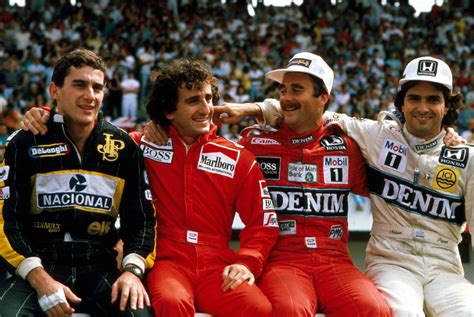 Ayrton Senna Alain Prost Nigel Mansell And Nelson Piquet