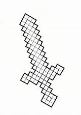 Coloring Minecraft Sword Pages Block Printable Coloriage épée Un Imprimer Pixel Tableau Choisir Gratuit Modèle sketch template