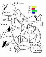 Magique Numbers Sumas Coloringhome Restas Peces Soluciona Colorea Animales sketch template