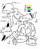 Magique Sumas Restas Calcul Numbers Peces Colorea Poisson Coloringhome Fichas Sumar Animales Suma Soluciona Poissons Additions Coloriages sketch template