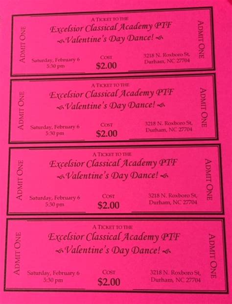 valentine s day dance tickets thanks to microsoft word