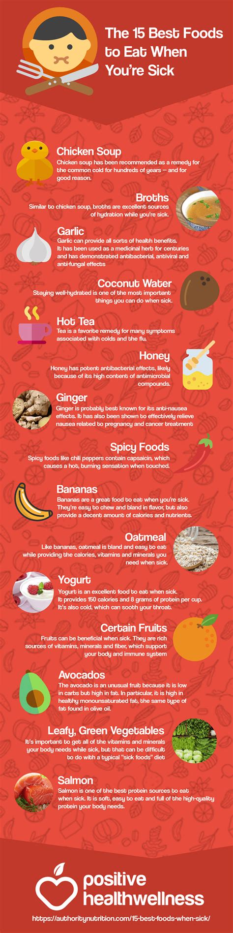 the 15 best foods to eat when you re sick infographic
