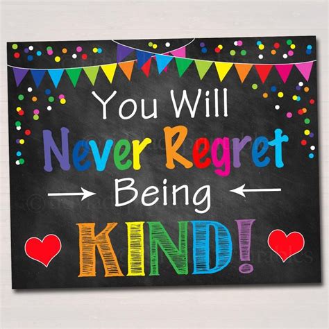 classroom kindness poster  regret  kind throw etsy