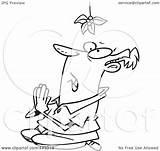 Praying Desperate Mistletoe Man Cartoon Under Toonaday Royalty Outline Illustration Rf Clip Ron Leishman 2021 sketch template