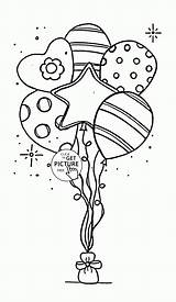 Coloring Birthday Pages Balloons Kids Printable Drawings Happy Colouring Sheets Printables Book Holiday Beautiful Template Cake Popular Print Choose Board sketch template