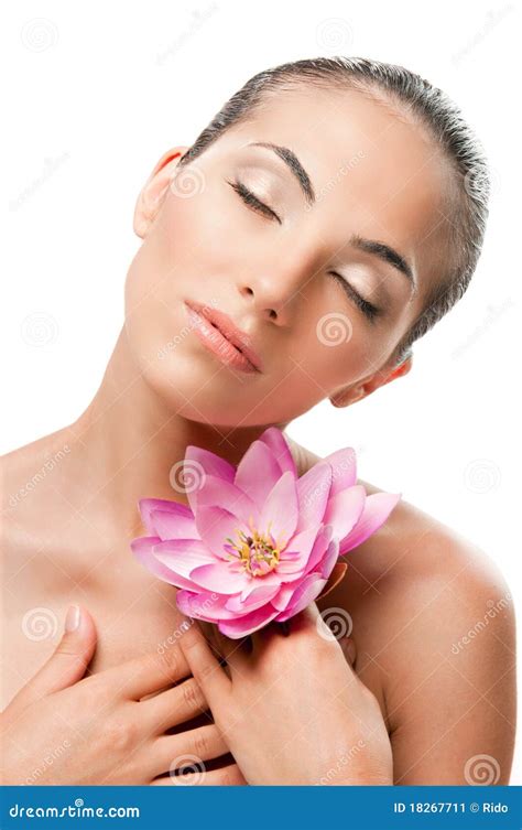 beauty portrait  flower stock image image  isolated care