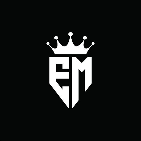 em logo monogram emblem style  crown shape design template