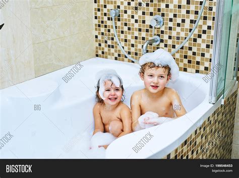 children  bath image photo  trial bigstock