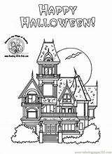Coloring Haunted House Halloween Pages Mansion Houses Printable Kids Luigi Cartoon Print Color Reading Architecture Template Big Mansions Colouring Popular sketch template