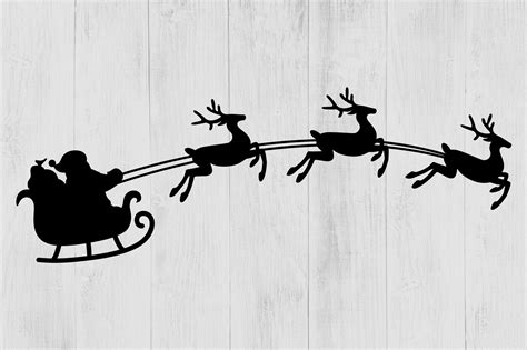 santas sleigh svg christmas svg santa claus svg reindeer clipart