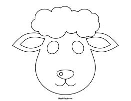 printable lamb mask  color sheep template face template printable
