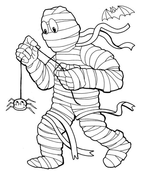 mummy plays spider   yoyo funny coloring page  print