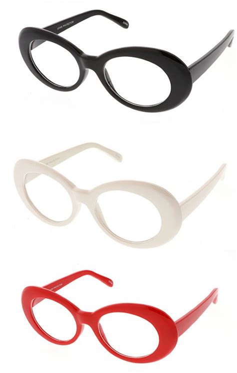 retro 90 s fashion oval round clear lens wholesale sunglasses